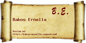 Babos Ernella névjegykártya
